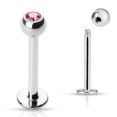 Piercing press fit steen 1.2x8 - roze - LMPiercings
