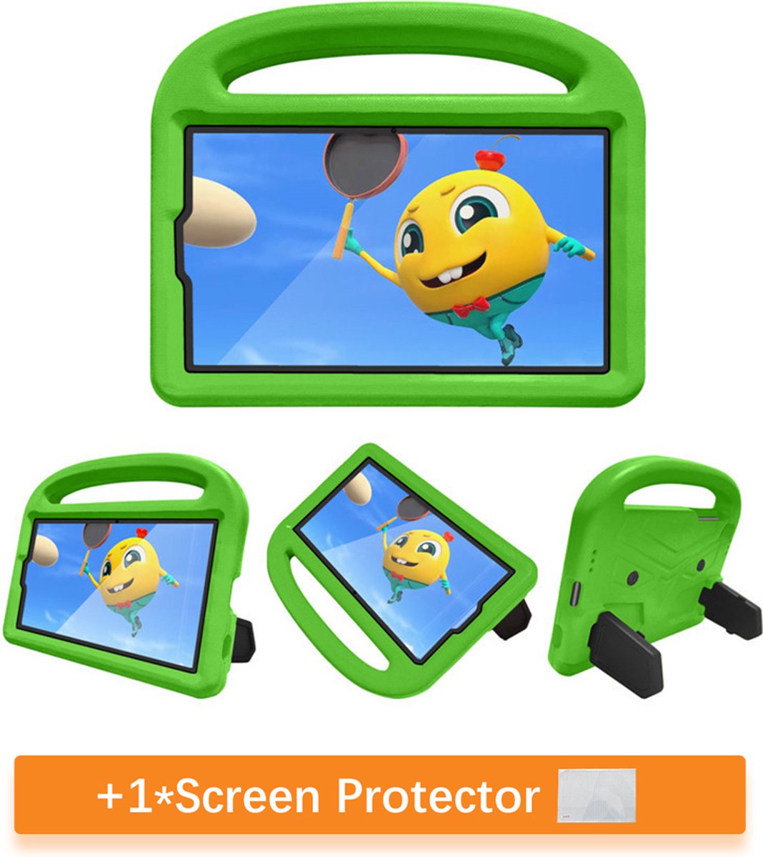 Luxe Kinder Hoes Case Geschikt Voor Samsung Galaxy Tab A7 Lite (8.7 inch) Tablet - Shockproof Hoesje met Screen Protector - Groen