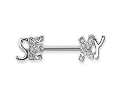 Tepelpiercing sexy 1.6x12 - wit - LMPiercings