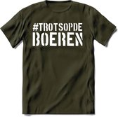 T-Shirt Knaller T-Shirt|Trots op de boeren / Boerenprotest / Steun de boer|Heren / Dames Kleding shirt|Kleur Groen|Maat S