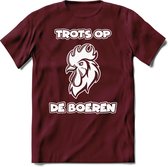 T-Shirt Knaller T-Shirt|Trots op de boeren / Boerenprotest / Steun de boer|Heren / Dames Kleding shirt Kip|Kleur Burgundy|Maat XXL