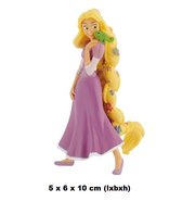 Bullyland -  Rapunzel met vlecht vol bloemen en Pascal op schouder -  Speelfiguurtje - Taarttopper - 5 x 6 x 10 cm (lxbxh)