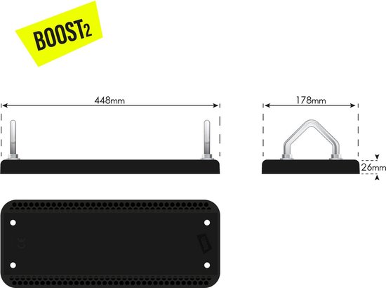 Caoutchouc de siège de balançoire BOOST2 (insert en acier) noir