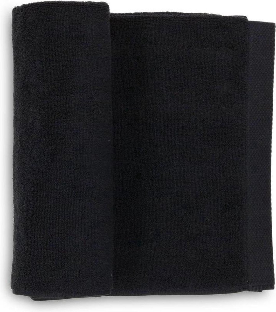 Heckett & Lane 2-pack katoen handdoeken zwart - 60x110 - luxe uitstraling - huidvriendelijk en duurzaam