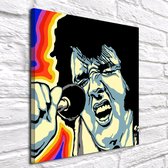 Pop Art Elvis Presley Canvas - 90 x 90 cm - Canvasprint - Op dennenhouten kader - Geprint Schilderij - Popart Wanddecoratie