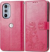 Bookcase Mobigear Clover pour Motorola Edge 30 Pro - Rouge