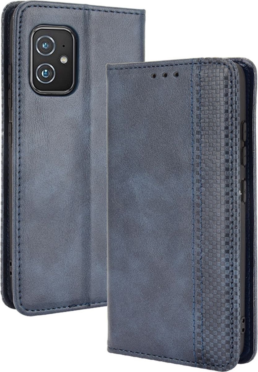 Mobigear Telefoonhoesje geschikt voor ASUS Zenfone 8 Hoesje | Mobigear Sensation Bookcase Portemonnee | Pasjeshouder voor 3 Pasjes | Telefoonhoesje voor Pinpas / OV Kaart / Rijbewijs - Blauw