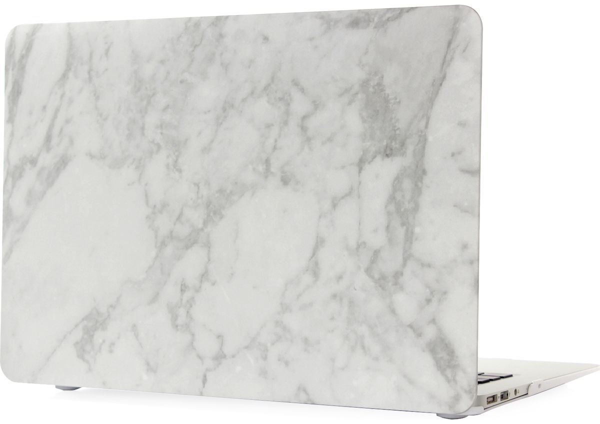 Mobigear Laptophoes geschikt voor Apple MacBook 12 Inch (2015-2017) Hoes Hardshell Laptopcover MacBook Case | Mobigear Marble - Grijs - Model A1534