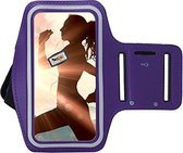 Geschikt voor Samsung Galaxy Xcover Pro Sportband hoes Sport armband hoesje Hardloopband hoesje Paars Pearlycase
