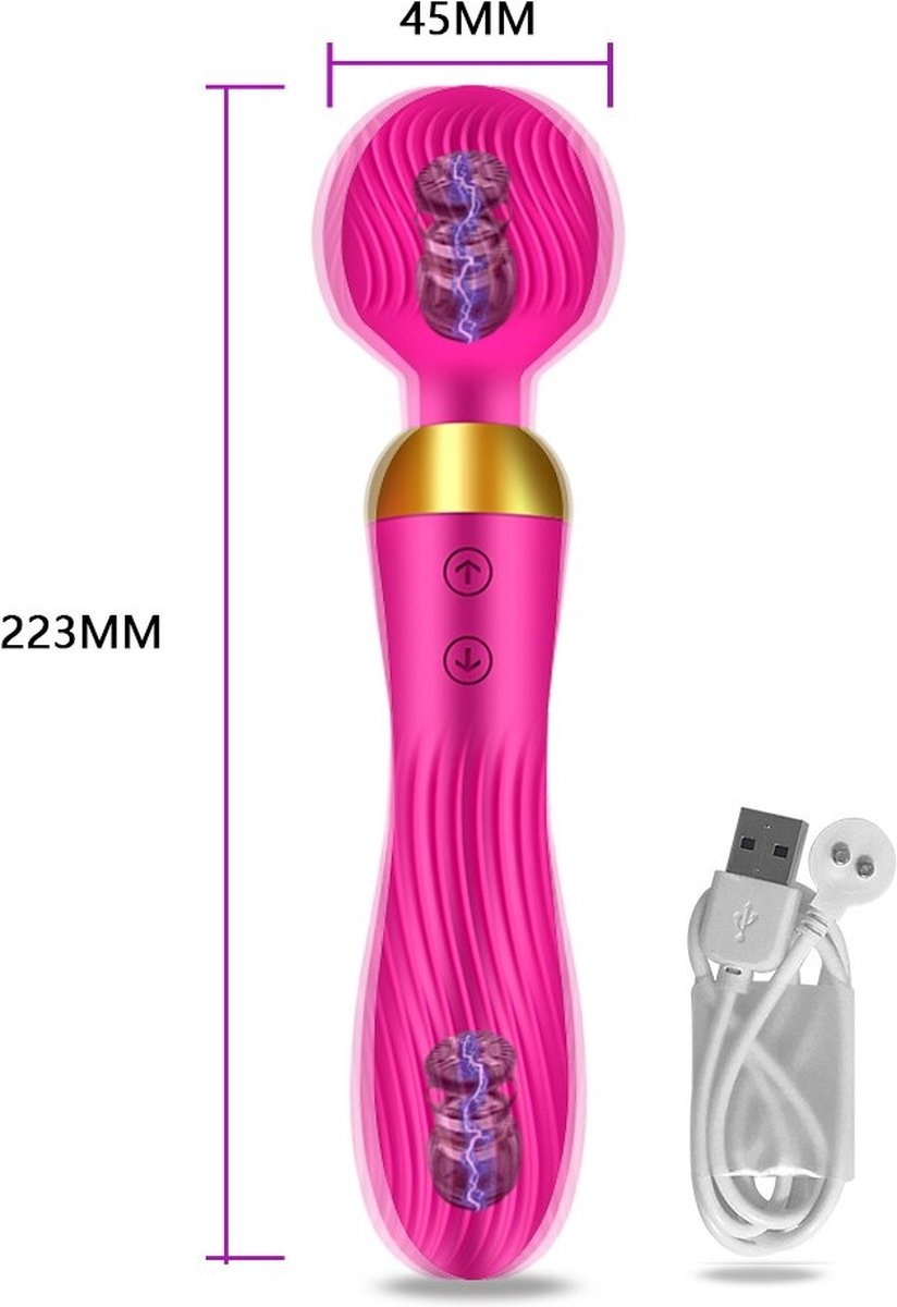Pleasure Fary Toverstaf Dildo 18 Speed Dubbele Motor Vibrator Sex Toy Voor vrouwen bol