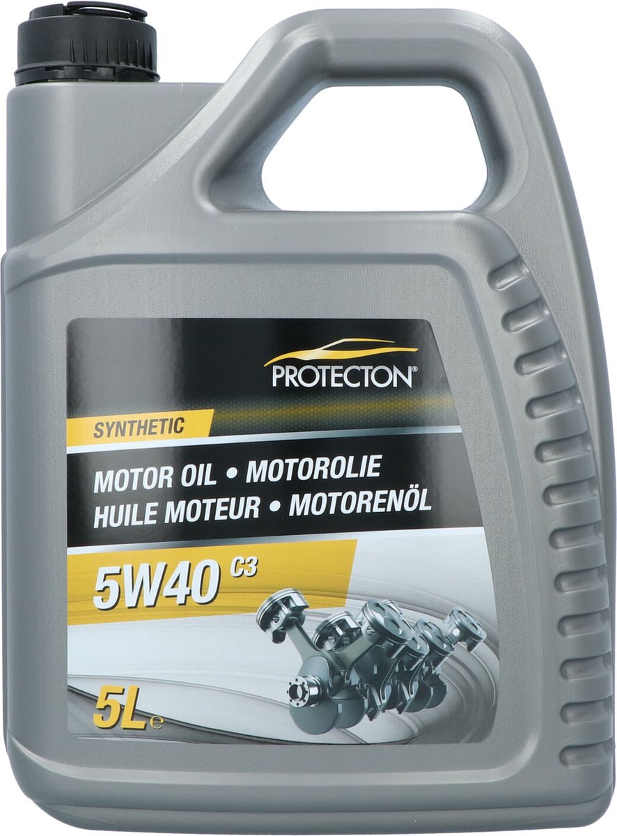 Protecton Motorolie 5W-40 C3 – Synthetisch - Voor benzine-, LPG- & dieselmotoren – Mid-SAPS brandstof besparend - Speciaal ontwikkeld voor pompverstuiver dieselmotoren – 5 Liter