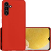 Hoes Geschikt voor Samsung A13 5G Hoesje Cover Siliconen Back Case Hoes - Rood