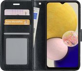 Hoes Geschikt voor Samsung A13 5G Hoesje Book Case Hoes Flip Cover Wallet Bookcase - Zwart