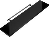 Casaria Wandplank Zwevend - 110 cm/15kg Belastbaar - Hoogglans Zwart