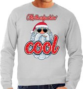 Foute Kersttrui / sweater - Stoere kerstman - motherfucking cool - grijs voor heren - kerstkleding / kerst outfit L