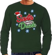 Foute Kersttrui / sweater - Santa is a little drunk - groen voor heren - kerstkleding / kerst outfit S