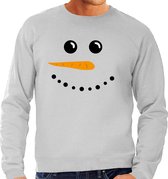 Sneeuwpop foute Kersttrui - lichtgrijs - heren - Kerstsweaters / Kerst outfit M