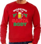 Santa body foute Kersttrui - rood - heren - Kerstsweaters / Kerst outfit S