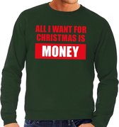 Foute kersttrui / sweater All I Want For Christmas Is Money groen voor heren - Kersttruien XXL