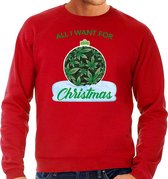Wiet Kerstbal sweater / Kerst trui All i want for Christmas rood voor heren - Kerstkleding / Christmas outfit XXL