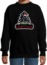 Dieren kersttrui gorilla zwart kinderen - Foute gorilla apen kerstsweater jongen/ meisjes - Kerst outfit dieren liefhebber 152/164