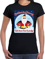 Fout Duitsland Kerst t-shirt / shirt - Christmas in Germany we know how to party - zwart voor dames - kerstkleding / kerst outfit XL
