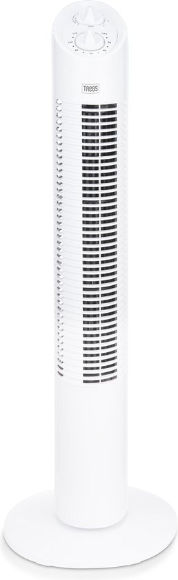 Torenventilator Trebs 99383 wit, 30W, 3 snelheden, timer 1-120 min, stil, oscillatie 70°, compact design