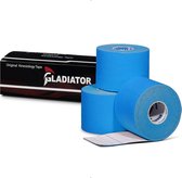Gladiator Sports Kinesiotape - Kinesiologie Tape - Waterbestendige & Elastische Sporttape - Fysiotape - Medical Tape - 3 Rollen - Blauw