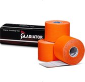 Gladiator Sports Kinesiotape - Kinesiologie Tape - Waterbestendige & Elastische Sporttape - Fysiotape - Medical Tape - 3 Rollen - Oranje