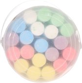 20x Gekleurd stoepkrijt in emmer - Stoepkrijten buiten speelgoed creatief - Krijtjes