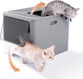 Polaza®️ Kattenbak - Kattenbak Zelfreinigend - Kattenbakken - Kattenbak Met Lade - Opvouwbare Kattenbak - Kattenmand - Grijs