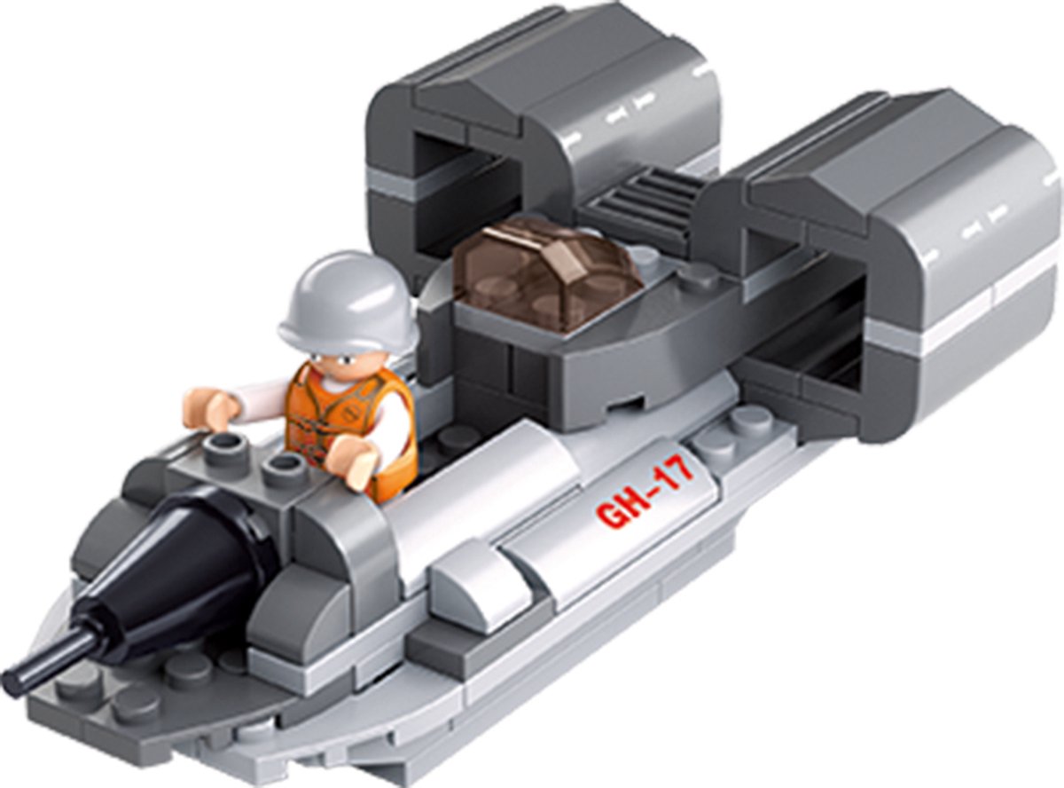 Sluban Army Jet Boot 3-in-1 bouwspeelgoed kinderen vanaf 6 jaar – Constructiespeelgoed modelbouw – bouwdoos met 101 bouwstenen en 1 minifiguur – M38-B0537F