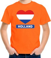 Oranje Holland hart vlag shirt kinderen 146/152