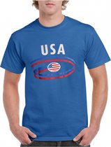 Blauw heren t-shirt USA 2xl