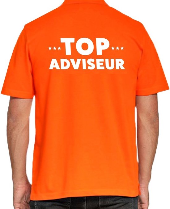 Top adviseur beurs/evenementen polo shirt oranje heren verkoop