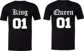 Koppel Goals shirts-King 01 en Queen 01-achterkant shirts-zwart-korte mouwen-Maat Xxl