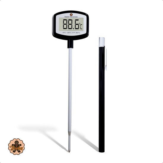 Suikerthermometer Digitaal – Kookthermometer – Vleesthermometer – Kerntemperatuurmeter – Draadloos – Thermometer ook geschikt voor Vlees, BBQ, Oven - Broba