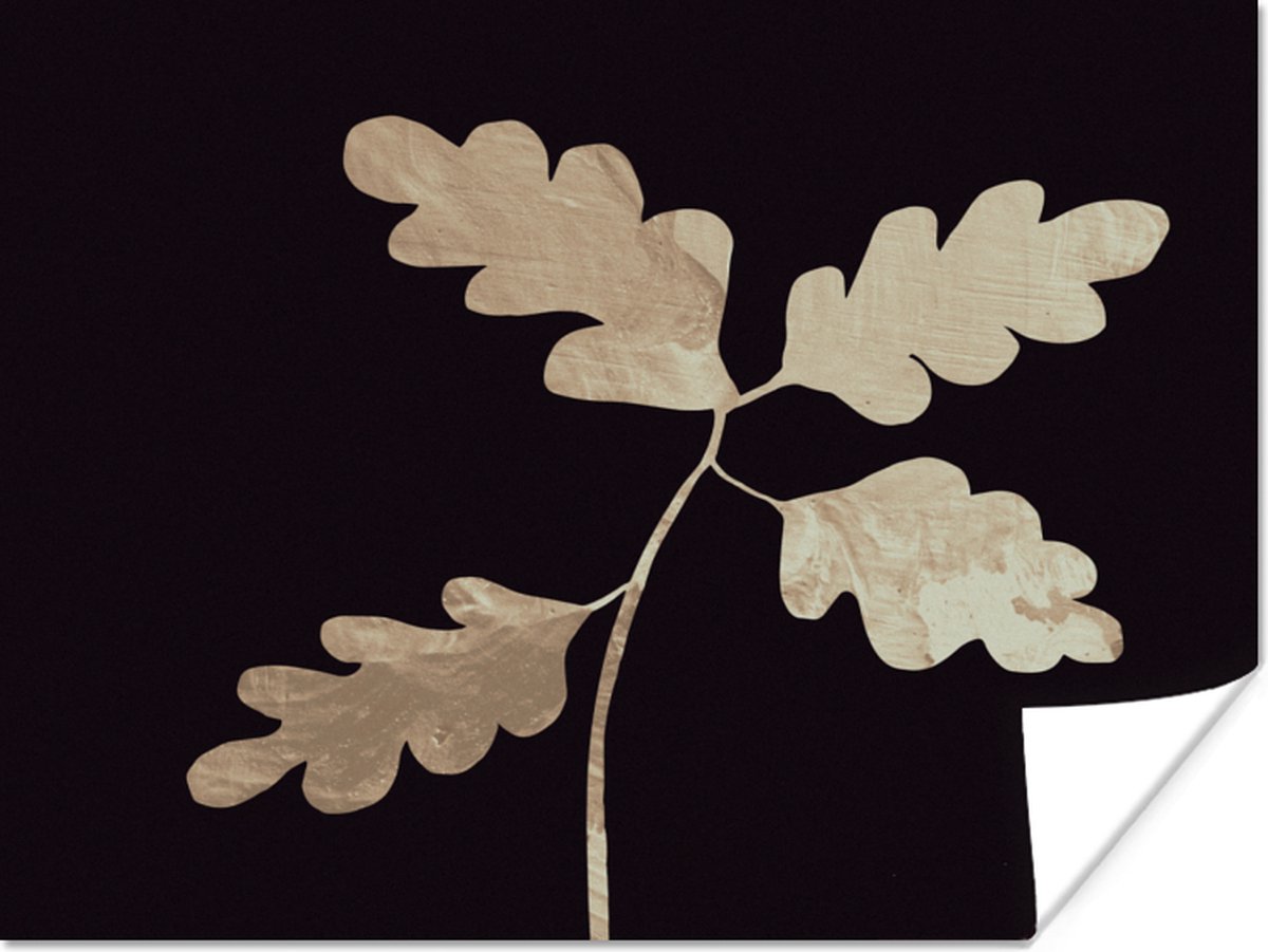 Poster Bladeren - Goud - Luxe - 80x60 cm