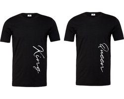 T-shirt King & Queen - Shirt voor hem en haar - Maat XL