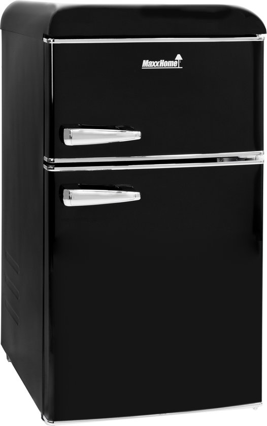Koelkast: MaxxHome Retro koelkast - Tafelmodel koelkast - Incl. vriesvak - 90L - Zwart, van het merk MaxxHome
