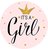 Geboorte Sticker It's A Girl Kroontje Roze-goud