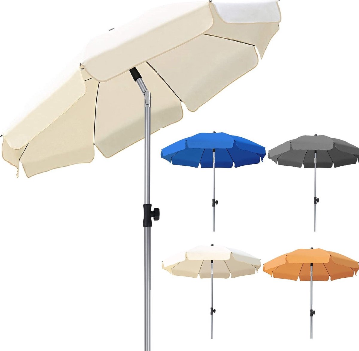 Parasol Parasols Ronds 200 cm Articulé Protection UV UPF 50