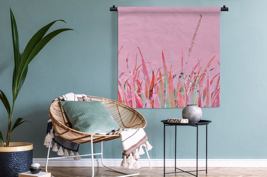 Tapisserie - Tissu mural - Été - Plantes - Pastel - 90x90 cm - Tapisserie