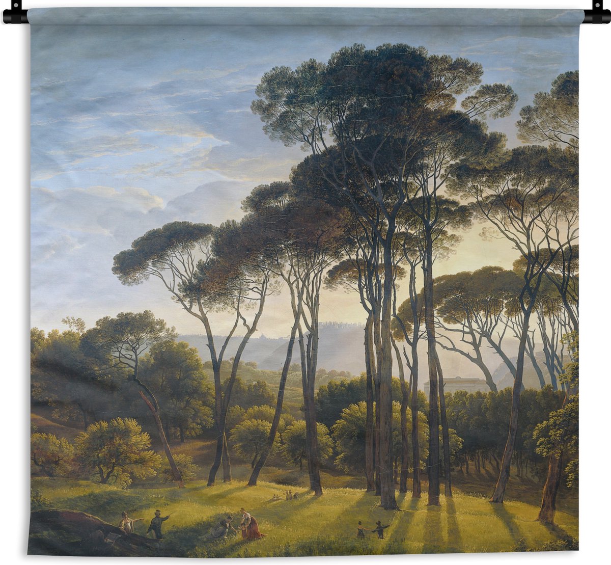 Wandkleed - Wanddoek - Italiaans landschap met parasoldennen - Kunst - Oude meesters - 120