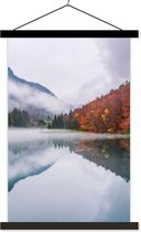 Porte-affiche avec affiche - Affiche scolaire - Automne - Brouillard - Water - Paysage - 40x60 cm - Lattes noires