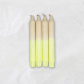 MINGMING - Kaarsen - Dip Dye - Milkshake/Pale Lime - Set van 4