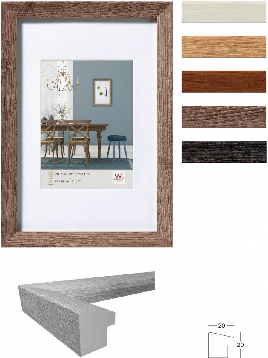 Walther Fiorito - MDF Houten lijst - Fotoformaat 30x30 cm - Donkergrijs