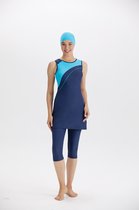 Badpak swimset mouwloos, dames, blauw, maat 42