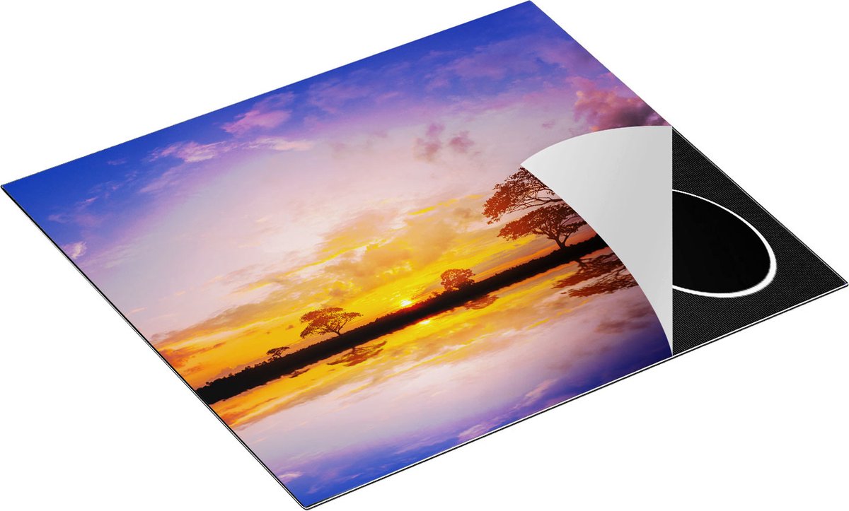 Chefcare Inductie Beschermer Silhouet van Bomen tijdens Zonsondergang - 57,6x51,6 cm - Afdekplaat Inductie - Kookplaat Beschermer - Inductie Mat