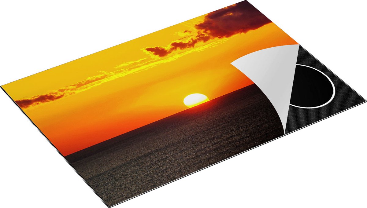 Chefcare Inductie Beschermer Oranje Zonsondergang in de Oceaan - 77x51 cm - Afdekplaat Inductie - Kookplaat Beschermer - Inductie Mat